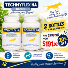 Load image into Gallery viewer, ☆SPECIAL☆ TWIN PACK Technyflex® HA Canine Joint Supplement 280 x 500mg Capsules
