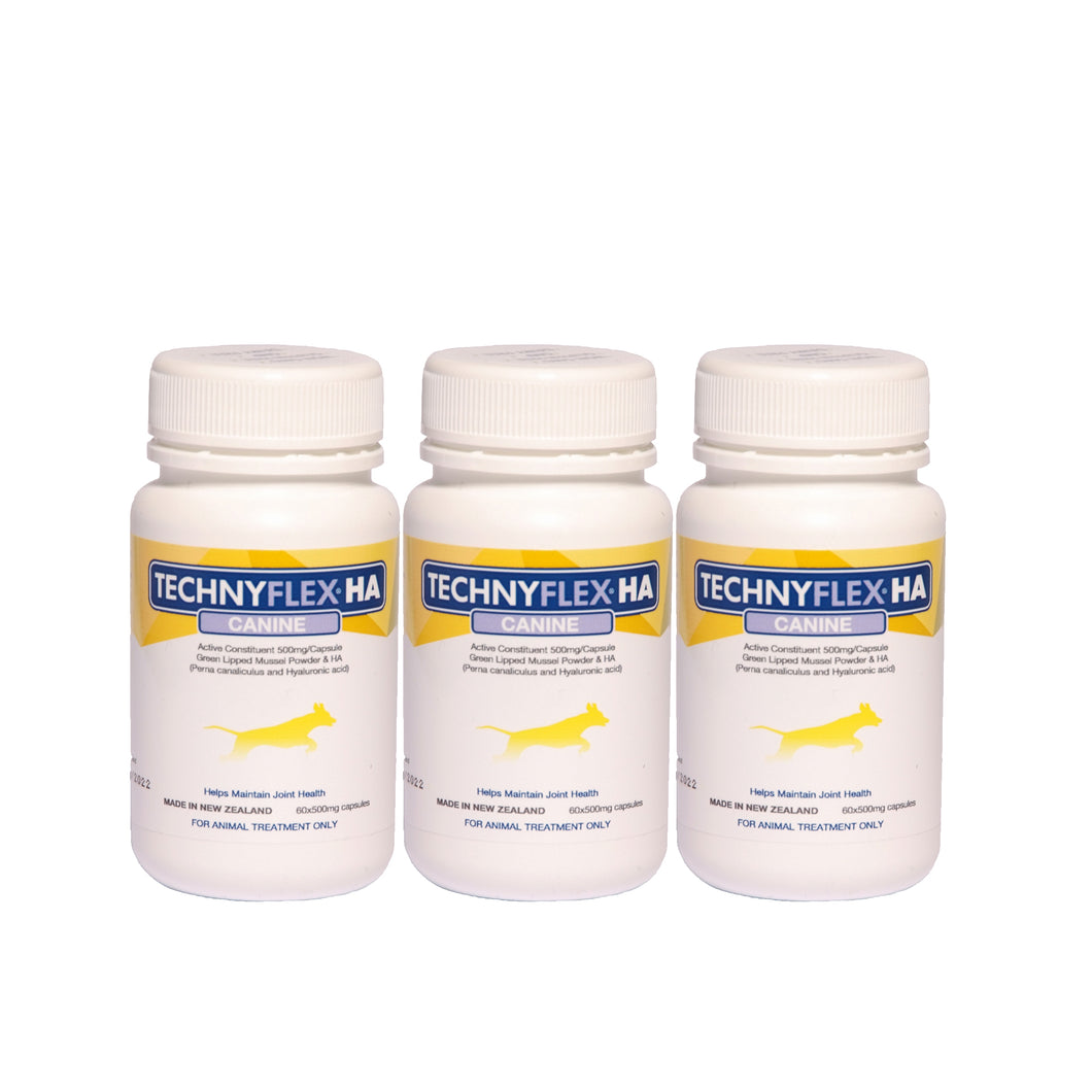 ☆ SPECIAL ☆ TRIPLE PACK Technyflex®  HA Canine Joint Supplement 60 Capsules (Exp: 12/25)