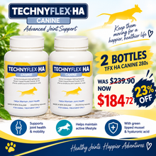 Load image into Gallery viewer, ☆SPECIAL☆ TWIN PACK Technyflex® HA Canine Joint Supplement 280 x 500mg Capsules
