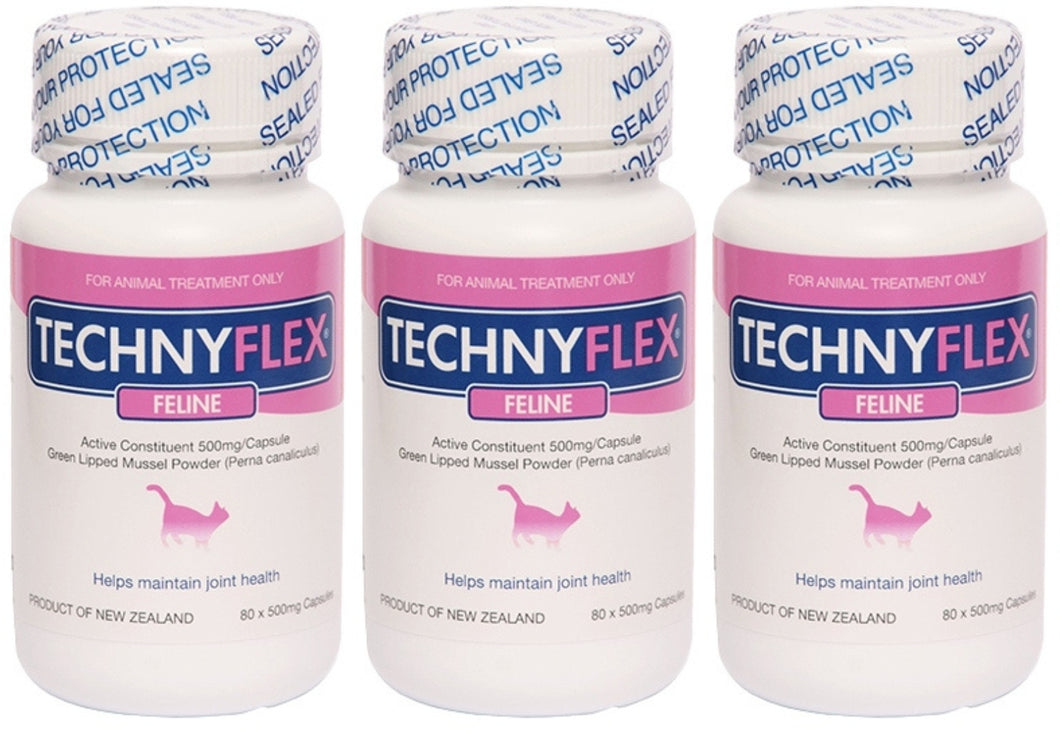 ☆SPECIAL☆ TRIPLE PACK Technyflex® Feline 80 x 500mg Capsules (Exp: 06/26)